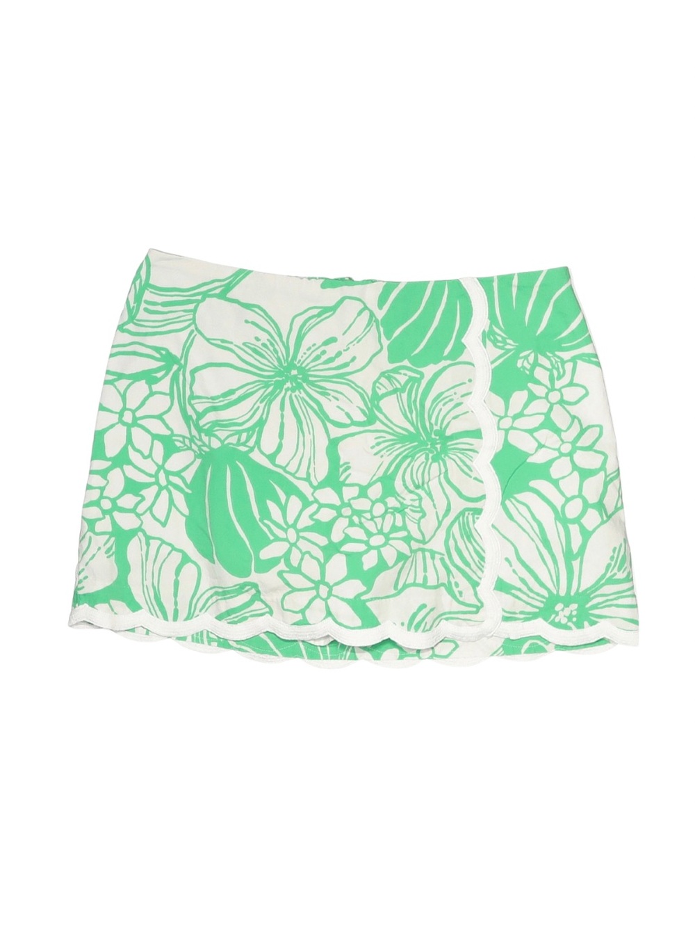 Lilly Pulitzer Floral Mini Skirt in Green & White Size 4
